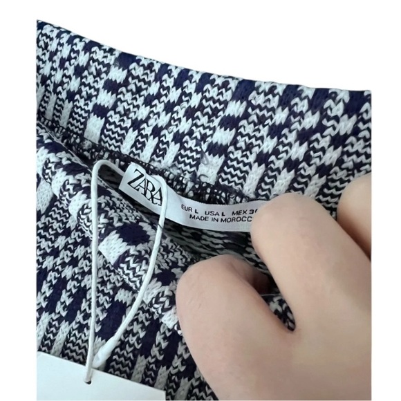 Zara size large new with tags skirt blue and white with fringe detail so cute​ - Picture 4 of 4